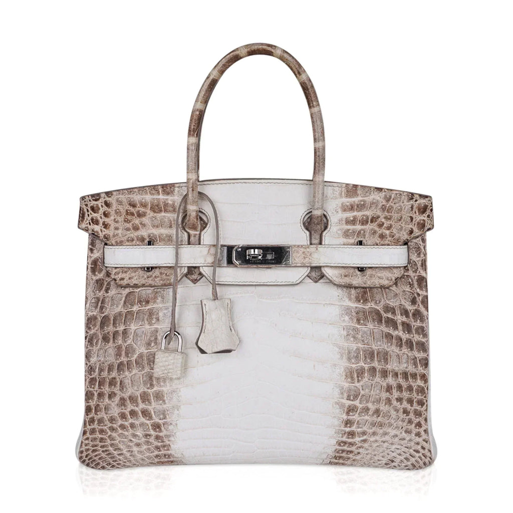 👜Birkin 30 Bag Himalaya Blanc Crocodile Palladium Hardware
