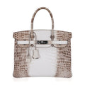 👜Birkin 30 Bag Himalaya Blanc Crocodile Palladium Hardware