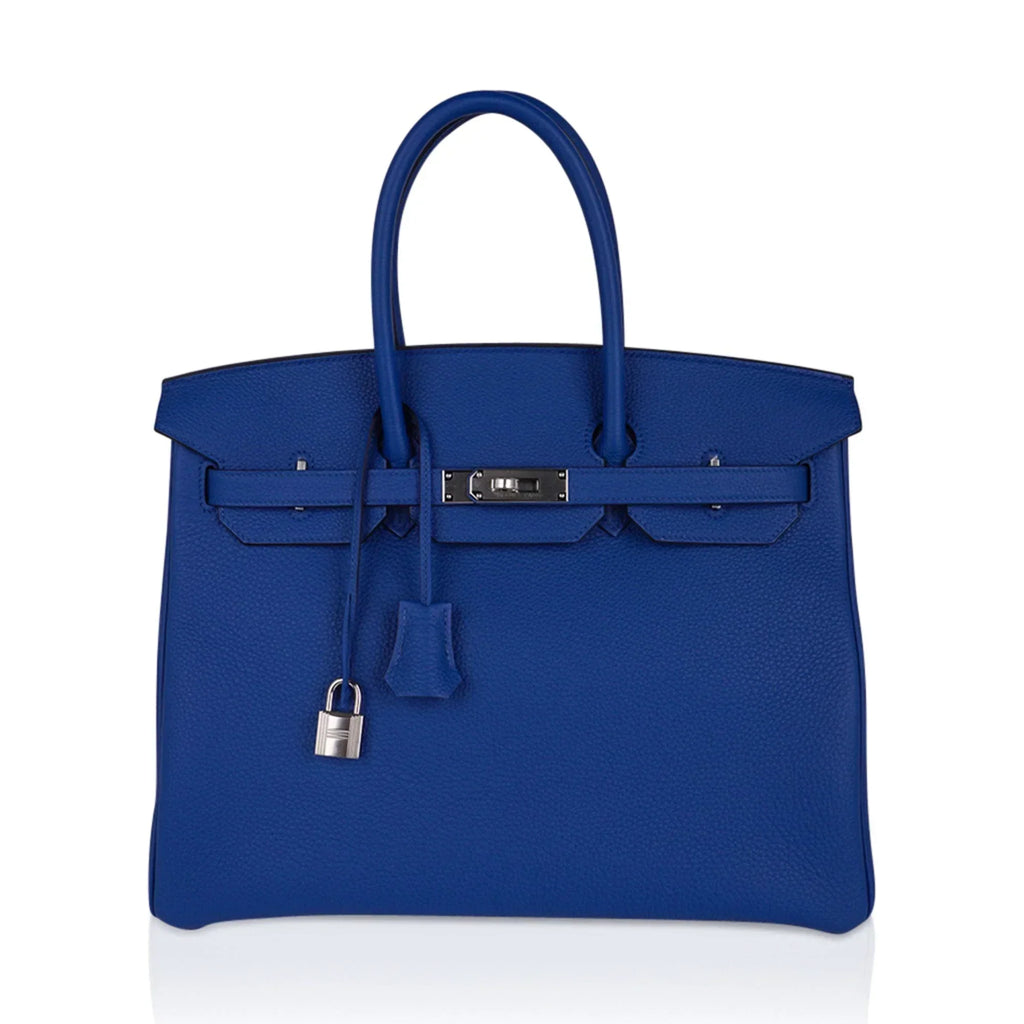 👜Birkin 35 Bag Blue de France Togo Leather with Palladium Hardware