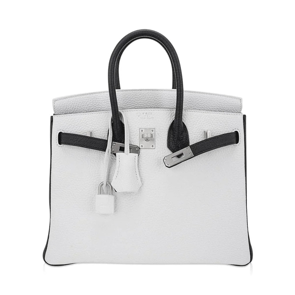 👜Birkin HSS 25 Bag White w/ Black Brushed Palladium Hardware
