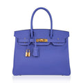 👜Birkin 30 Bag Blue Brighton Epsom Leather with Gold Hardware