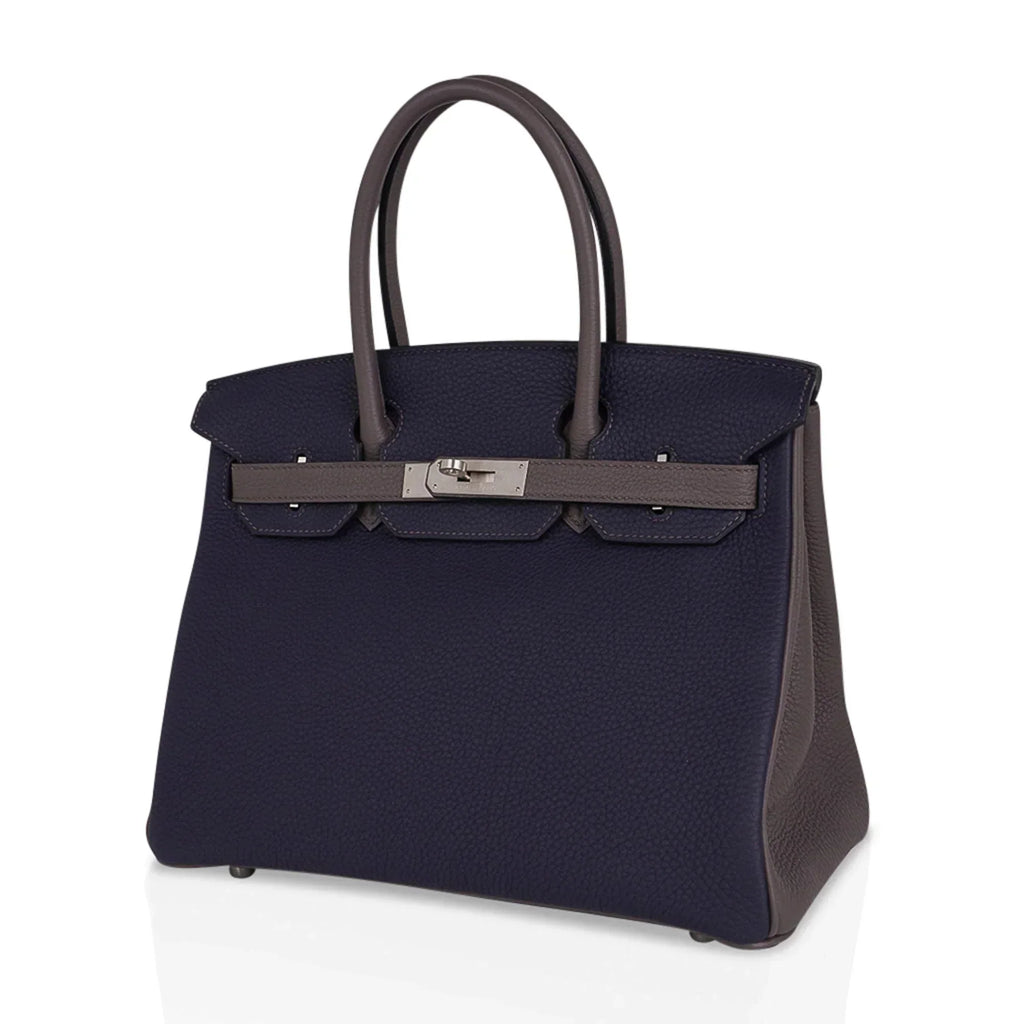 👜Special Order HSS Birkin 30 Bag Blue Nuit & Etain Togo Leather with Brushed Palladium Hardware