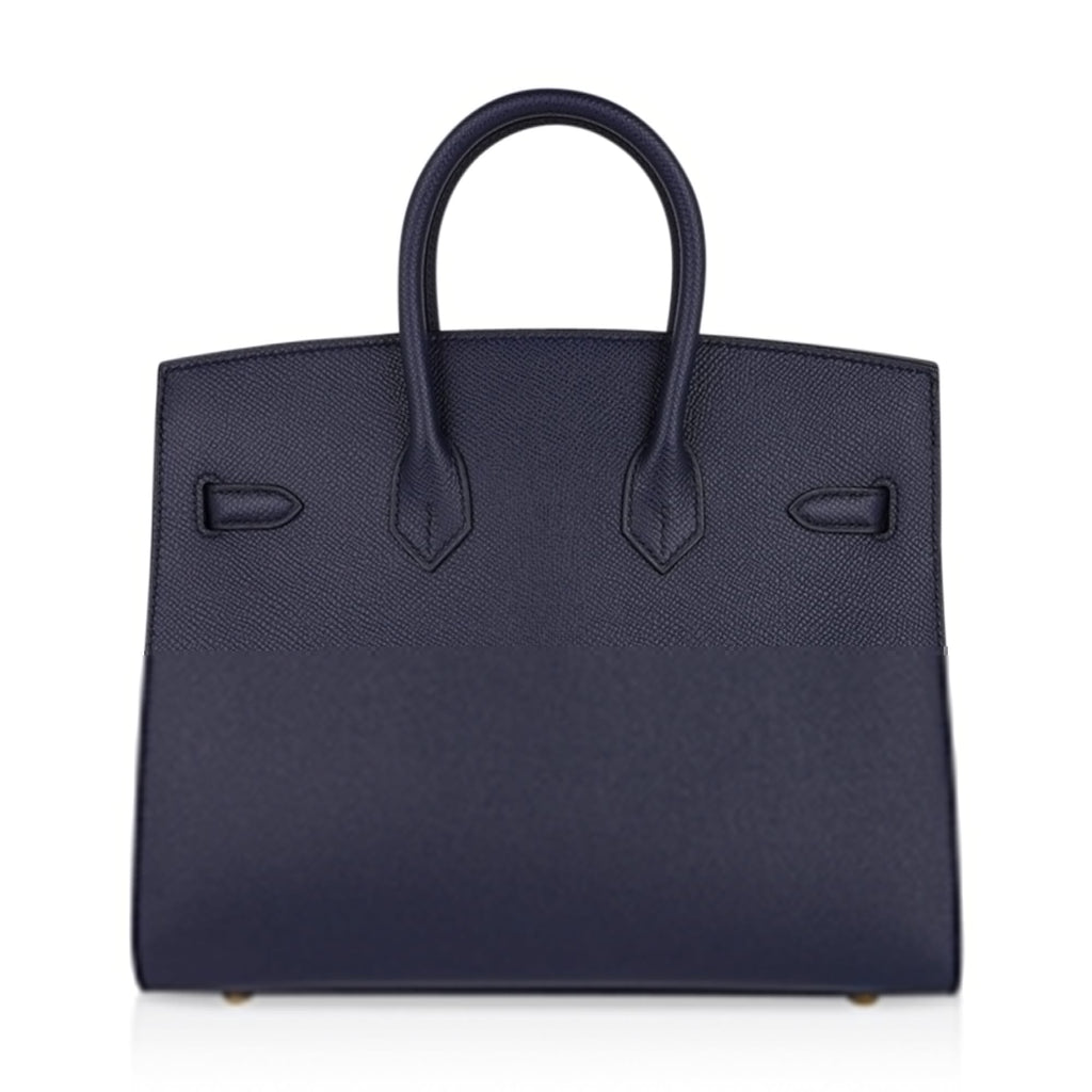 👜Birkin 25 Sellier Bag Bleu Indigo Gold Hardware Epsom Leather New w/Box