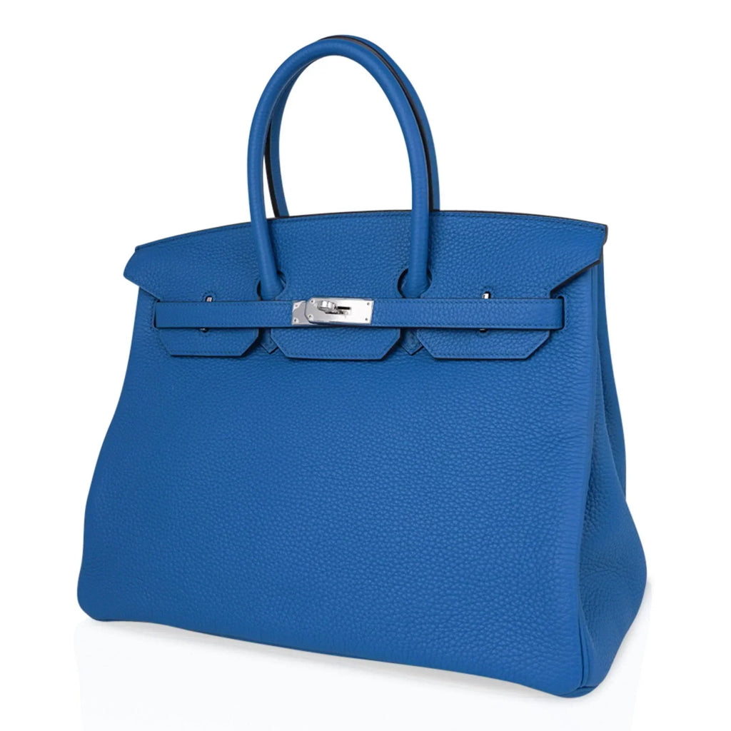👜Birkin 35 Bag Rich Blue Izmir Clemence Palladium