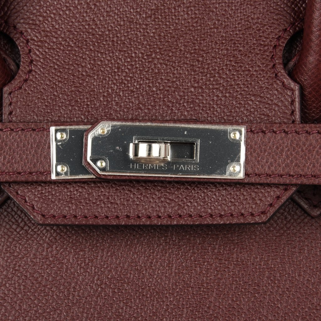 👜Birkin 30 Bag Bordeaux Epsom Palladium Hardware