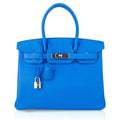 👜Verso Birkin 30 Bag Blue Zanzibar & Malachite Togo Leather with Palladium Hardware