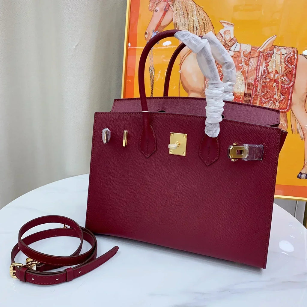 👜Birkin 25cm Rouge H Bordeaux Red Gold Hardware Bag Y Stamp