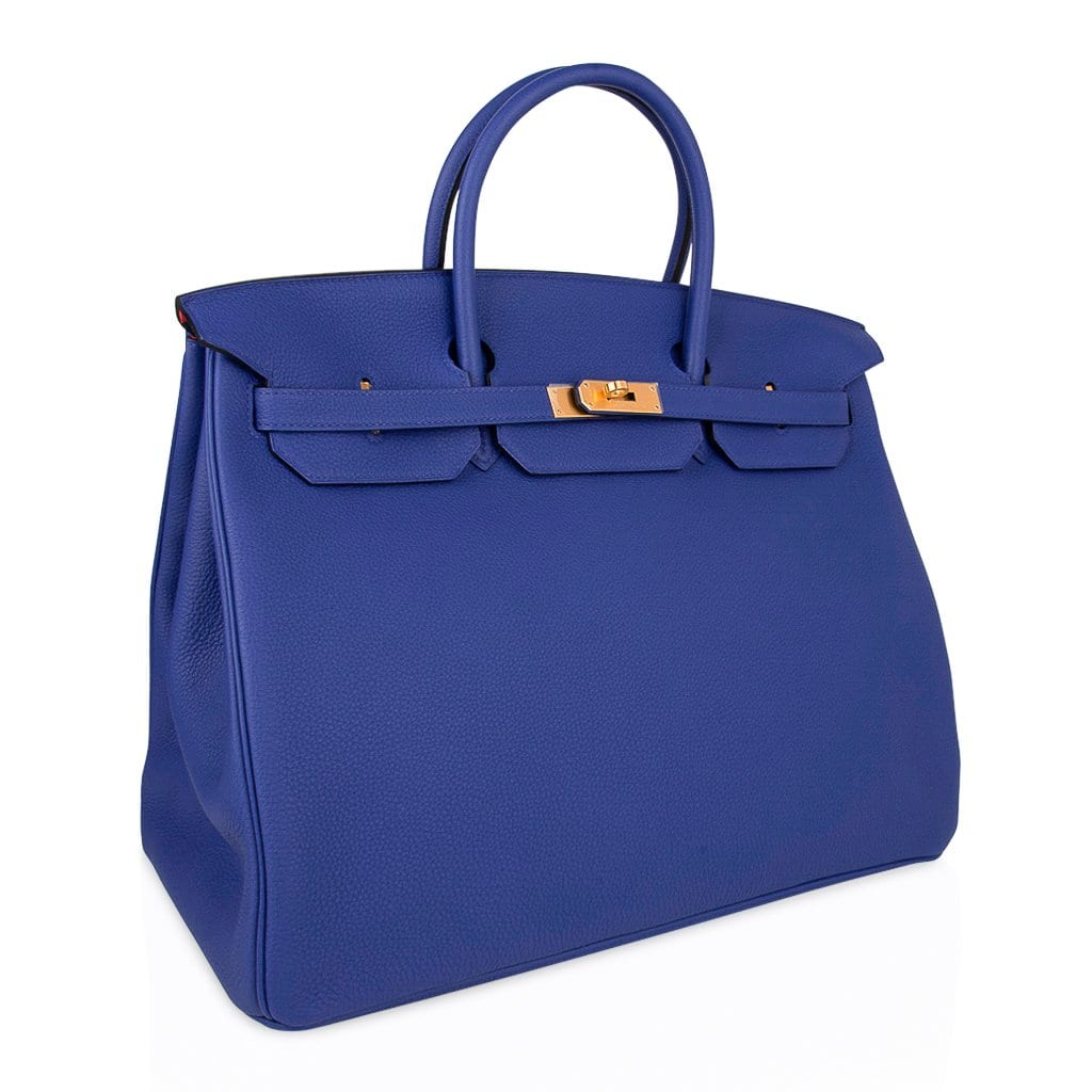 👜Birkin HSS 40 Bag Electric Blue / Rose Jaipur Brushed Gold Hardware