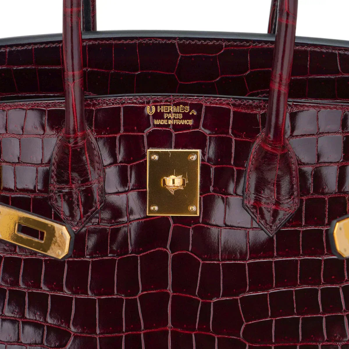 👜Birkin 35 Bag Bordeaux Porosus Crocodile with Gold Hardware
