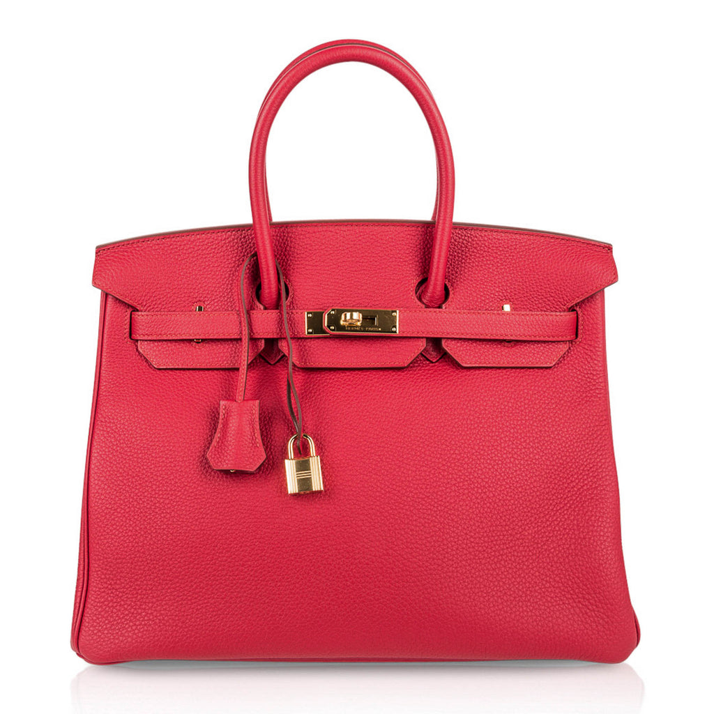 👜Birkin 35 Bag Vermillion Togo Leather with Gold Hardware