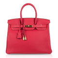 👜Birkin 35 Bag Vermillion Togo Leather with Gold Hardware