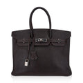 👜Birkin 35 Bag Cocoan Brown Chevre Leather with Palladium Hardware