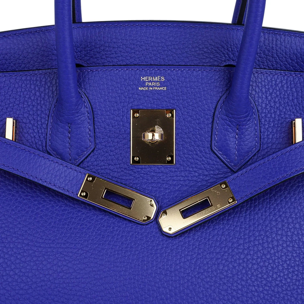 👜Birkin 30 Bag Blue Electric Clemence Gold Hardware