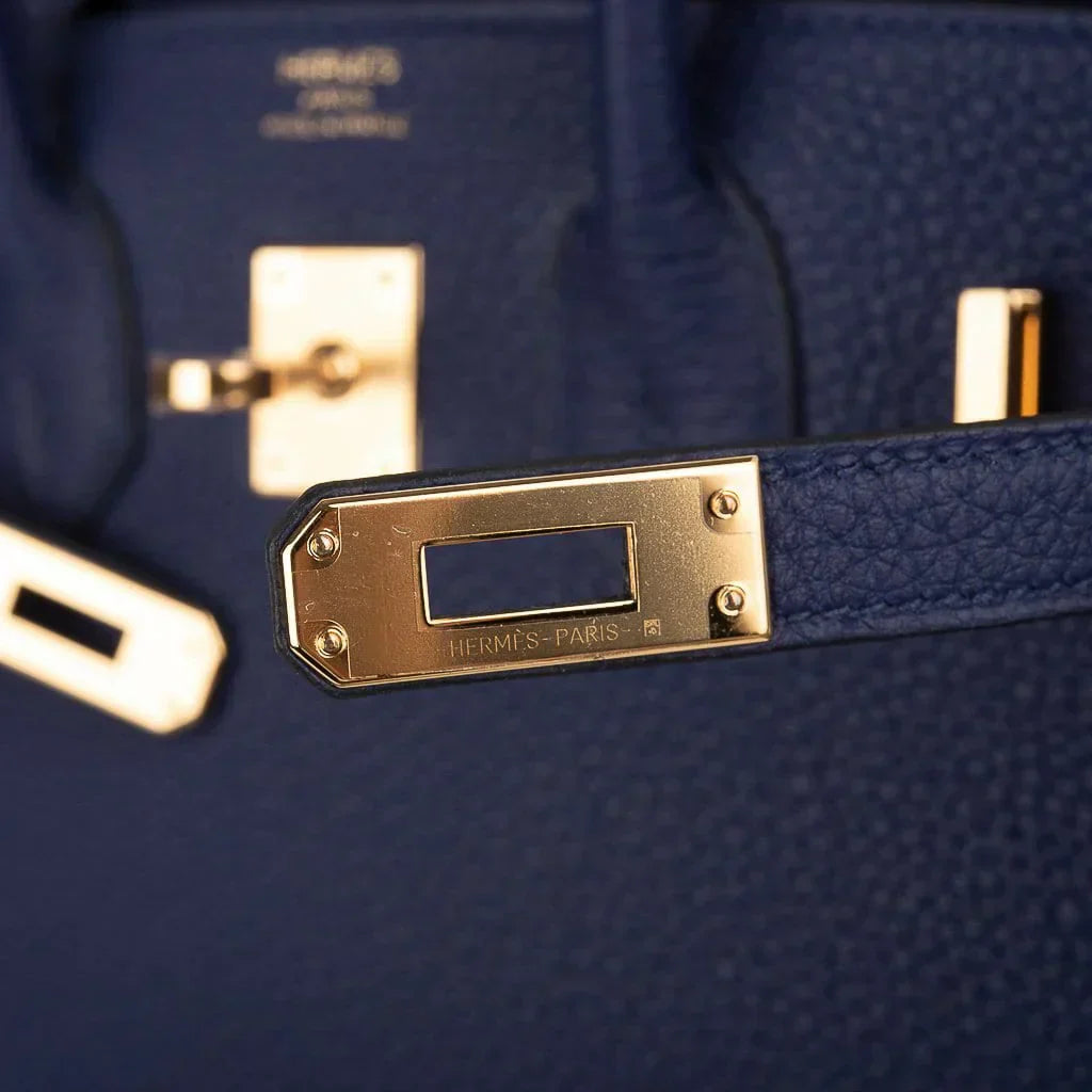 👜Birkin 25 Bag Blue Encre Gold Hardware Togo Leather