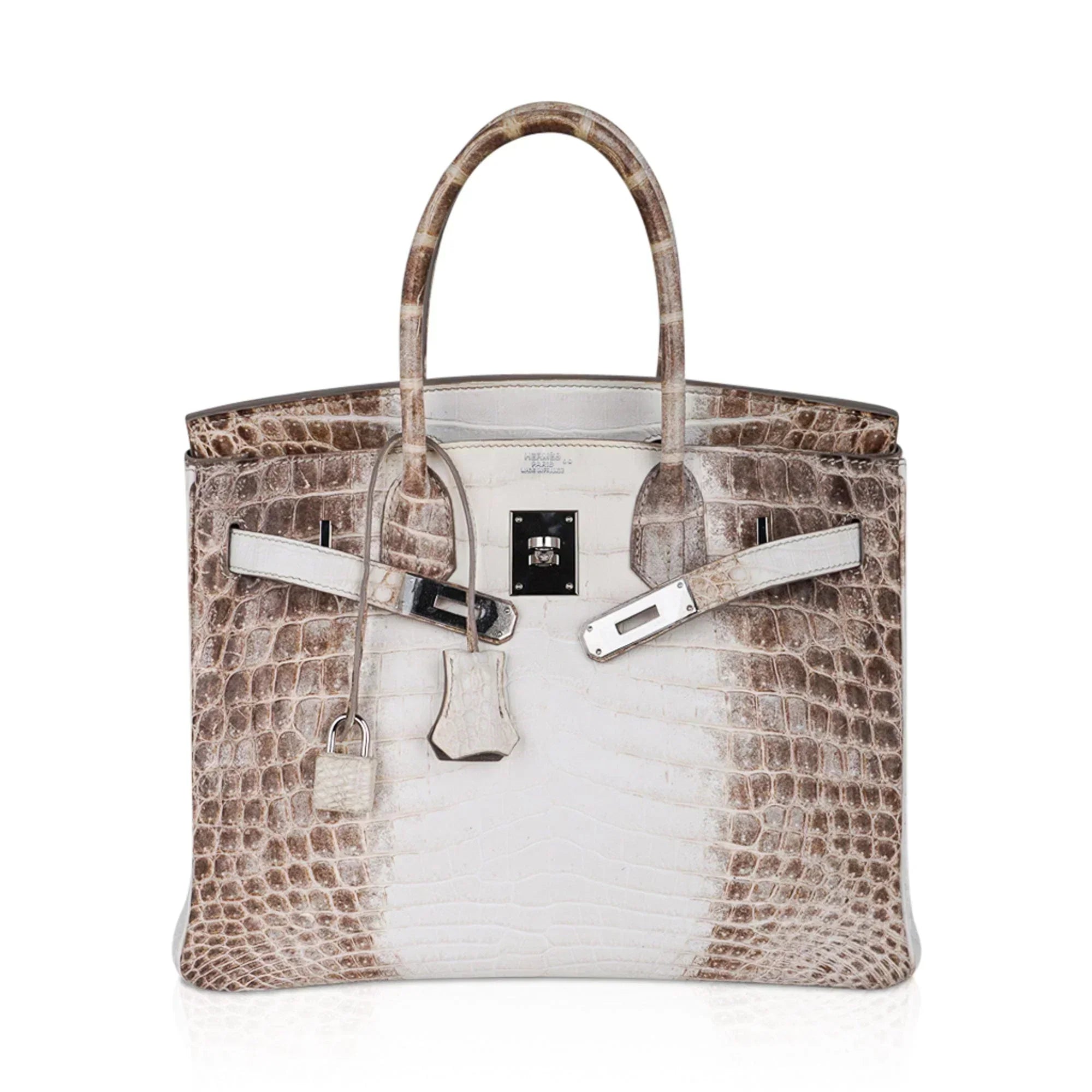 👜Birkin 30 Bag Himalaya Blanc Crocodile Palladium Hardware