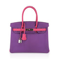 👜Special Order HSS Birkin 30 Bag Parme and Rose Shocking Chevre Leather with Palladium Hardware