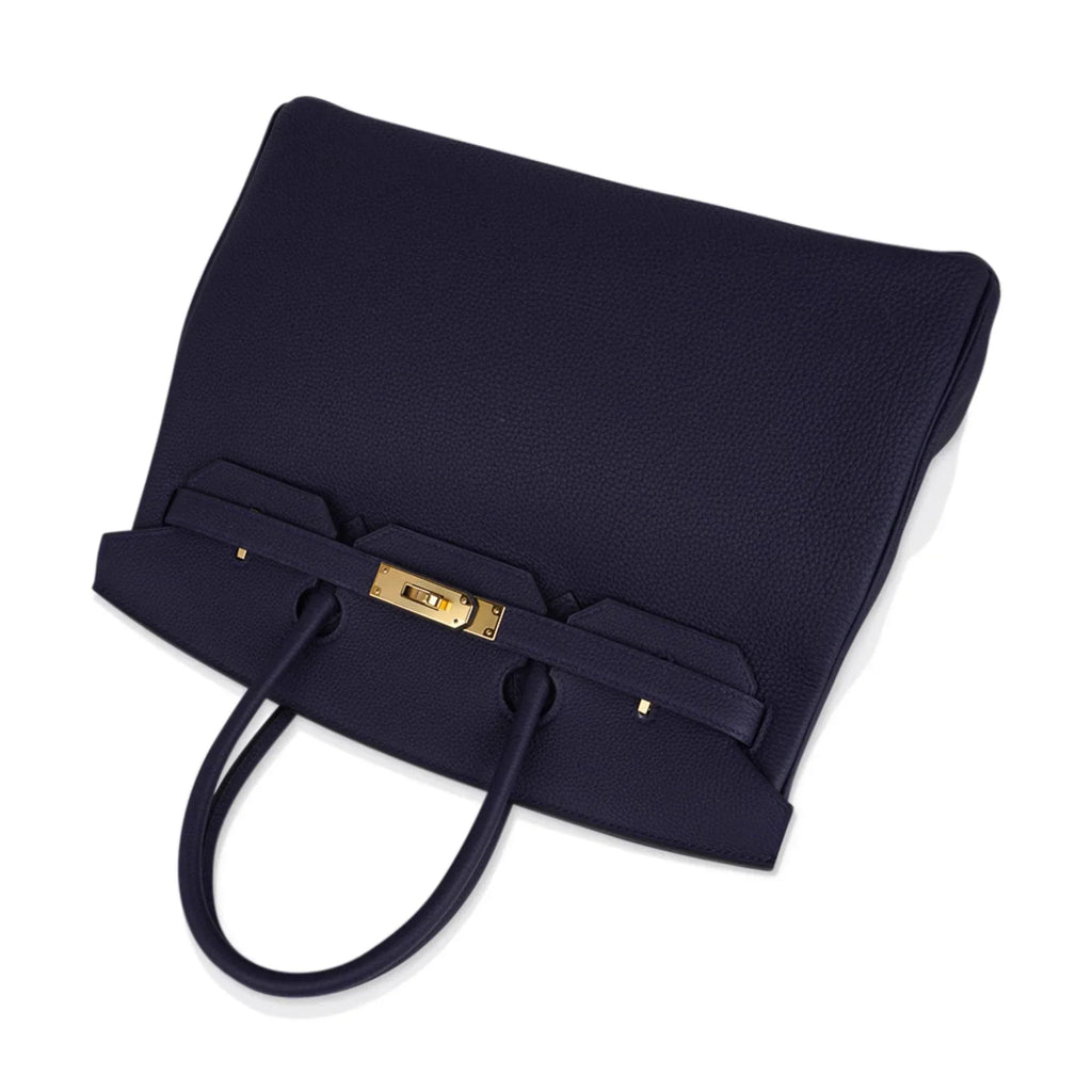 👜Birkin 35 Bag Blue Nuit Gold Hardware Togo Leather