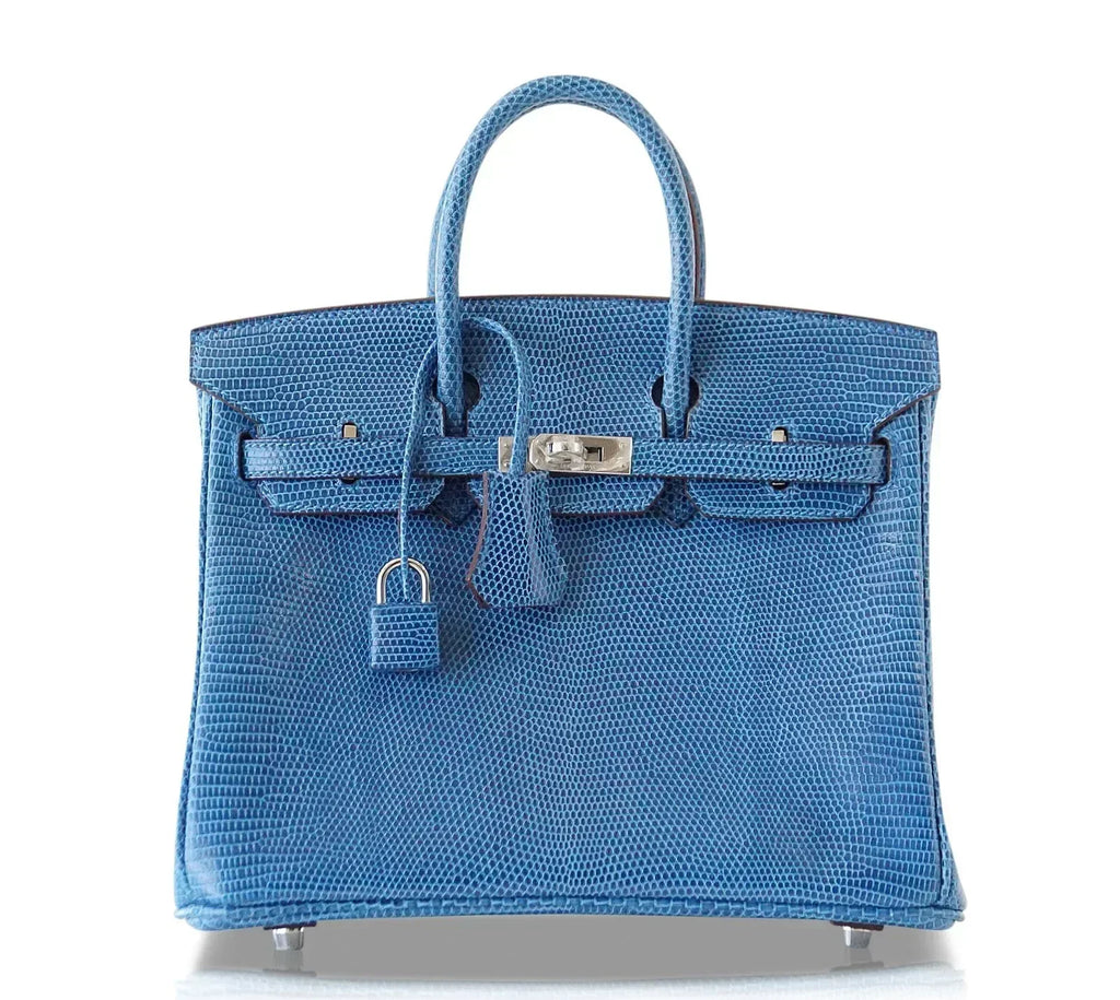 👜Birkin 25 Bag Mykonos Very Rare Lizard Palladium Hardware