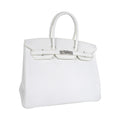 👜Birkin 35 Bag White Clemence Leather with Palladium Hardware