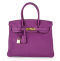 👜Birkin 30 Bag Anemone Togo Gold Hardware Exotic Purple Beauty