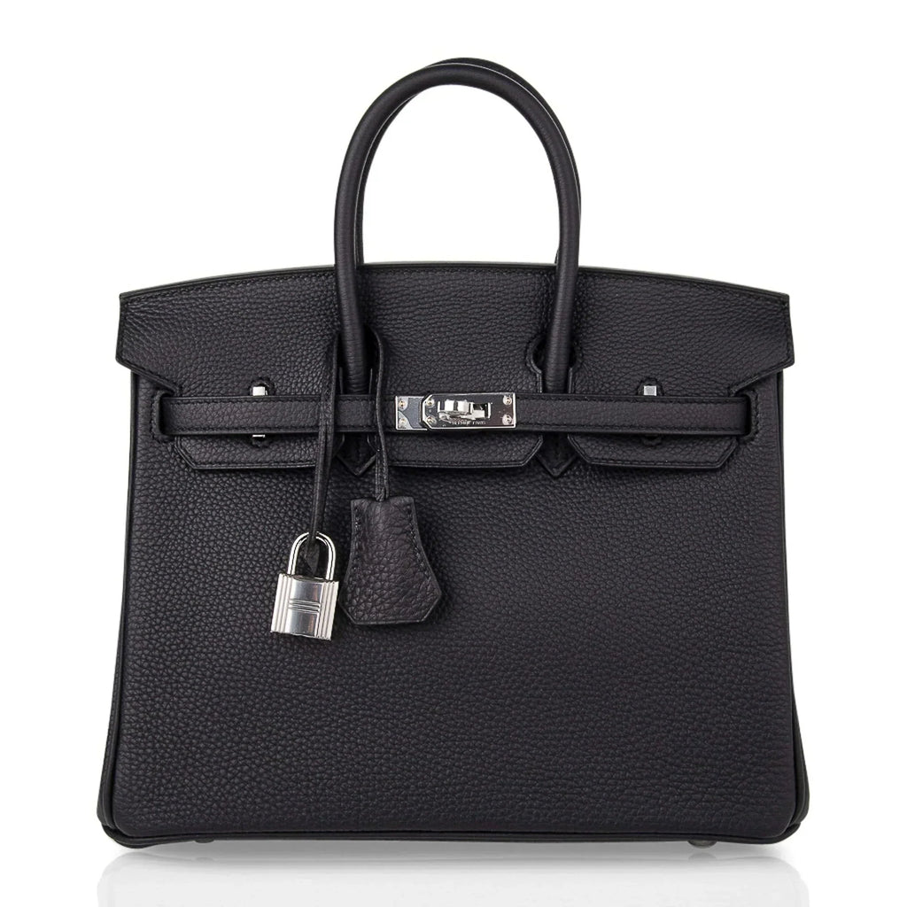 👜Birkin 25 Bag Black Palladium Hardware Togo Leather