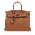 👜Limited Edition Birkin 35 Bag Fauve Barenia Faubourg Leather with Palladium Hardware