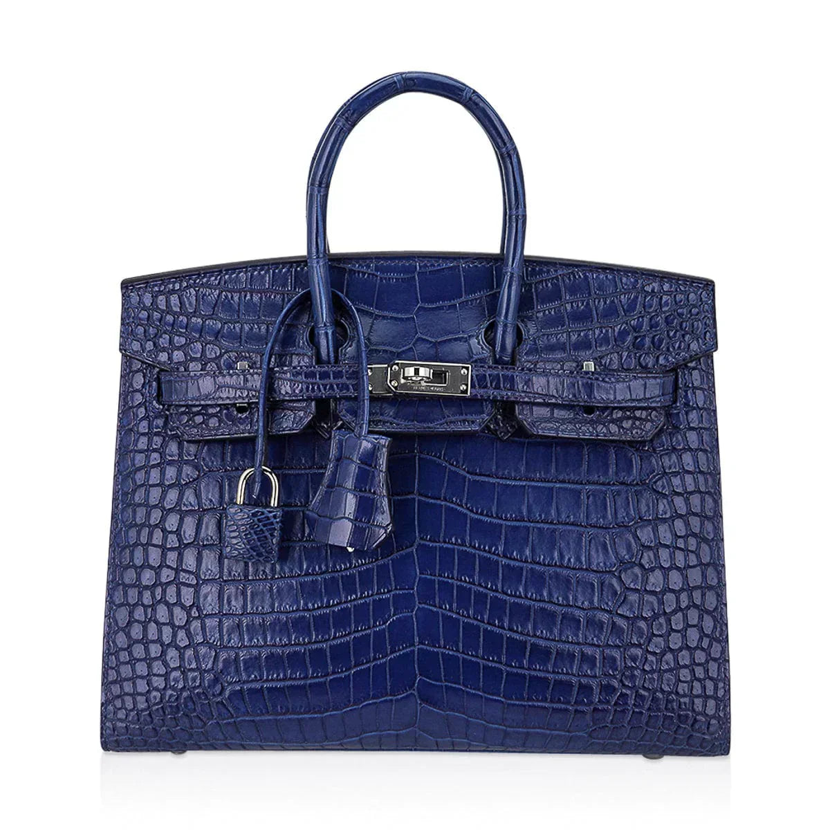 👜Limited Edition Birkin 25 Bag Sellier Indigo Aizome Porosus Crocodile with Palladium Hardware