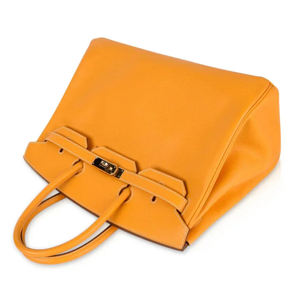 👜Birkin 35 Bag Yellow Jaune D’Or Candy Limited Edition Epsom Permabrass