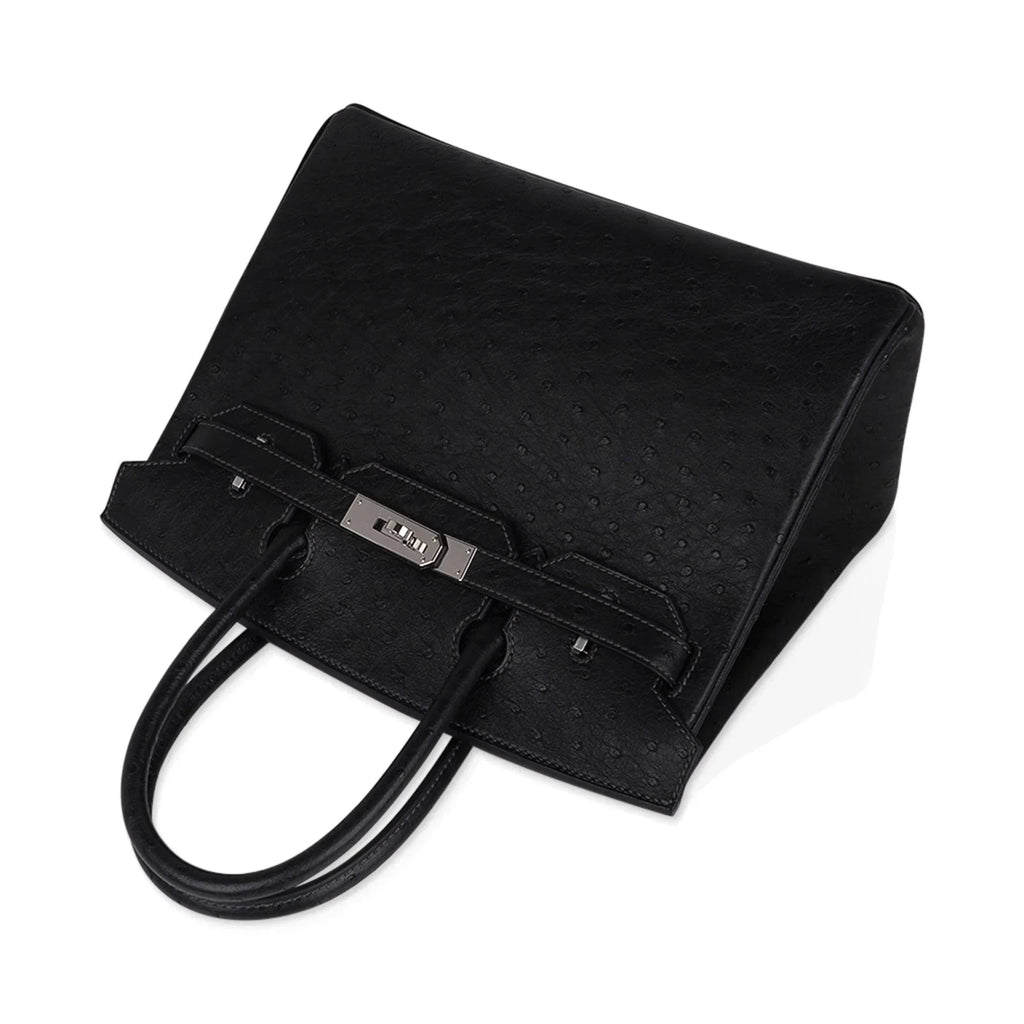 👜Birkin HSS 30 Bag Black (Noir ) Ostrich Palladium Hardware