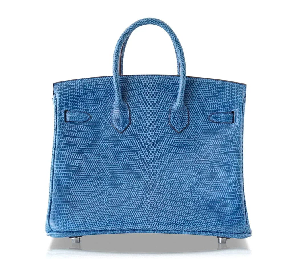 👜Birkin 25 Bag Mykonos Very Rare Lizard Palladium Hardware