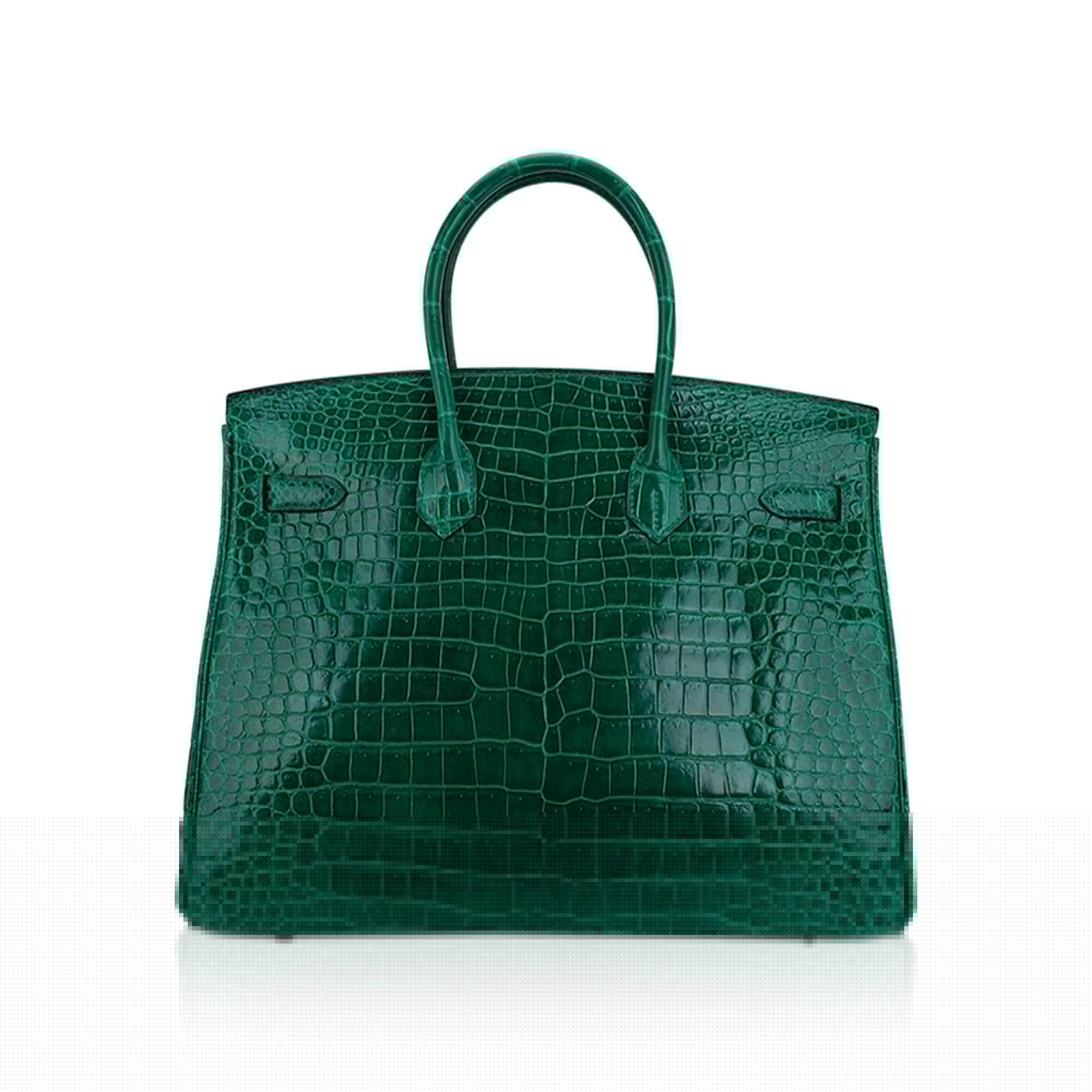 👜Birkin 35 Bag Emerald Porosus Crocodile with Palladium Hardware