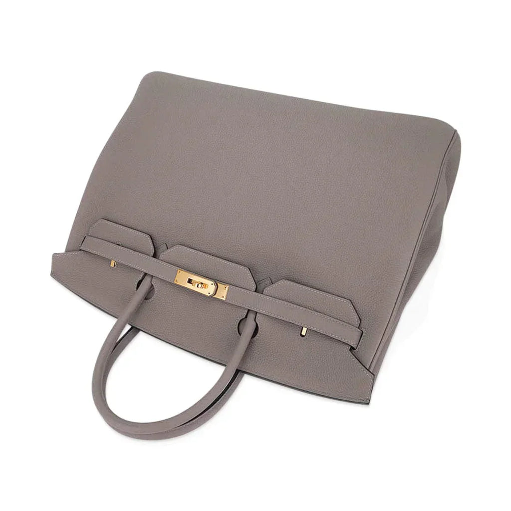 👜Birkin 40 Gris Asphalte Bag Gold Hardware Togo Leather