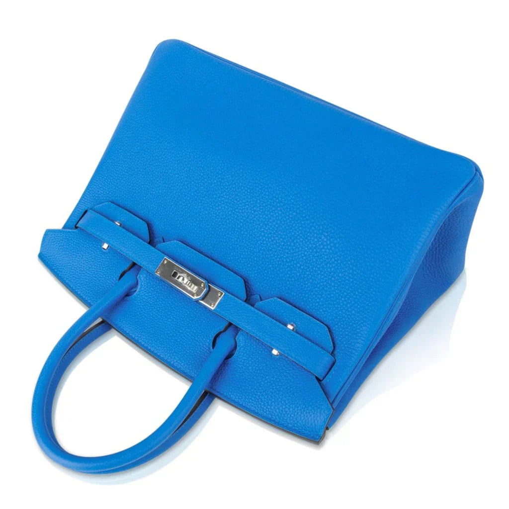 👜Verso Birkin 30 Bag Blue Zanzibar & Malachite Togo Leather with Palladium Hardware