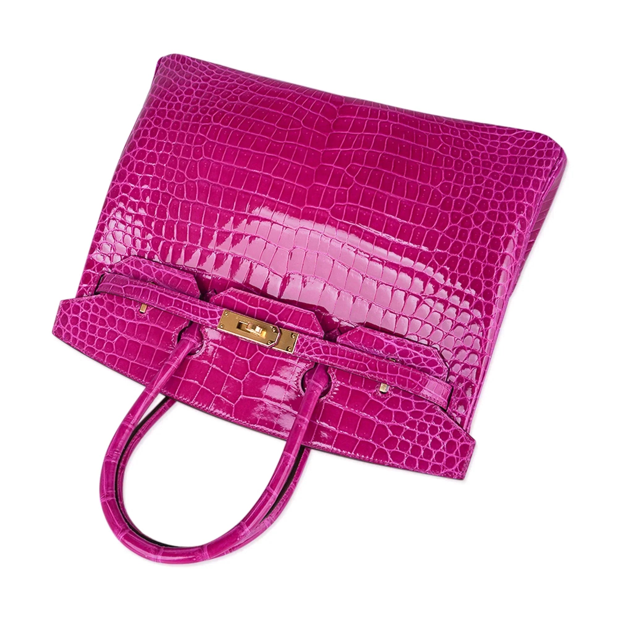 👜Birkin 35 Rose Scheherazade Porosus Crocodile Bag Gold Hardware