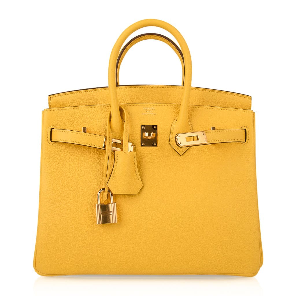 👜Birkin 25 Bag Jaune de Naples Novillo Gold Hardware