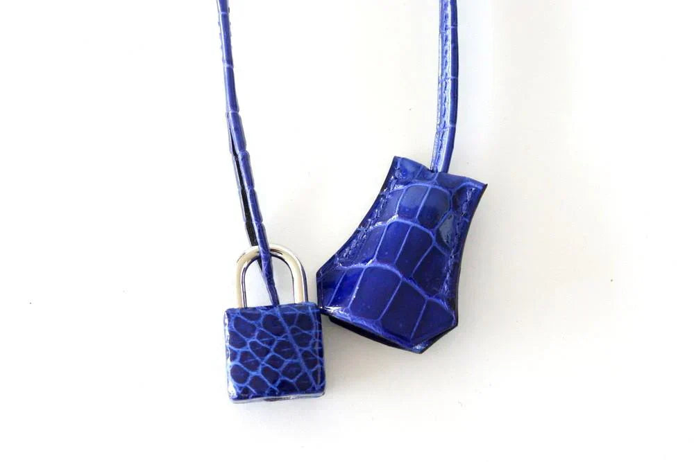👜Birkin 35 Bag Vivid Electric Blue Porosus Crocodile Palladium