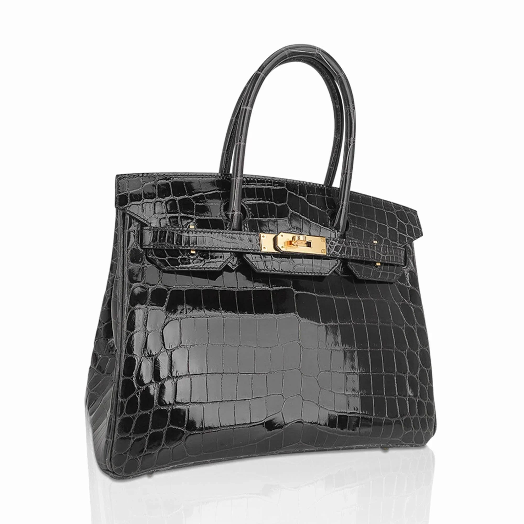 👜Birkin 30 Bag Graphite Niloticus Crocodile with Gold Hardware