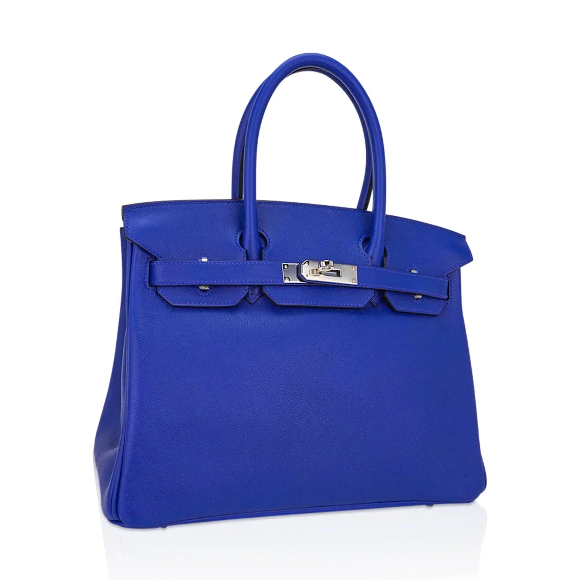 👜Birkin 30 Bag Blue Electric Novillo Leather with Palladium Hardware