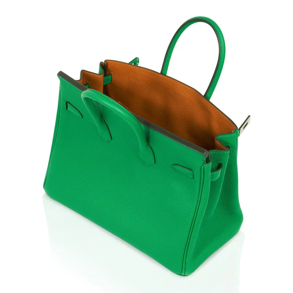 👜Verso Birkin 25 Bag Bamboo & Caramel Togo Leather with Palladium Hardware
