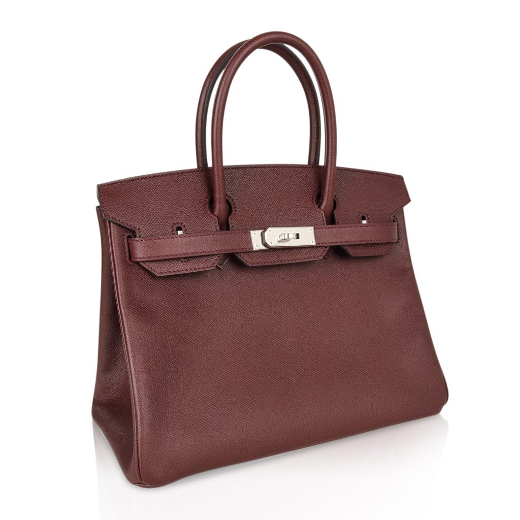 👜Birkin 30 Bag Bordeaux Epsom Palladium Hardware