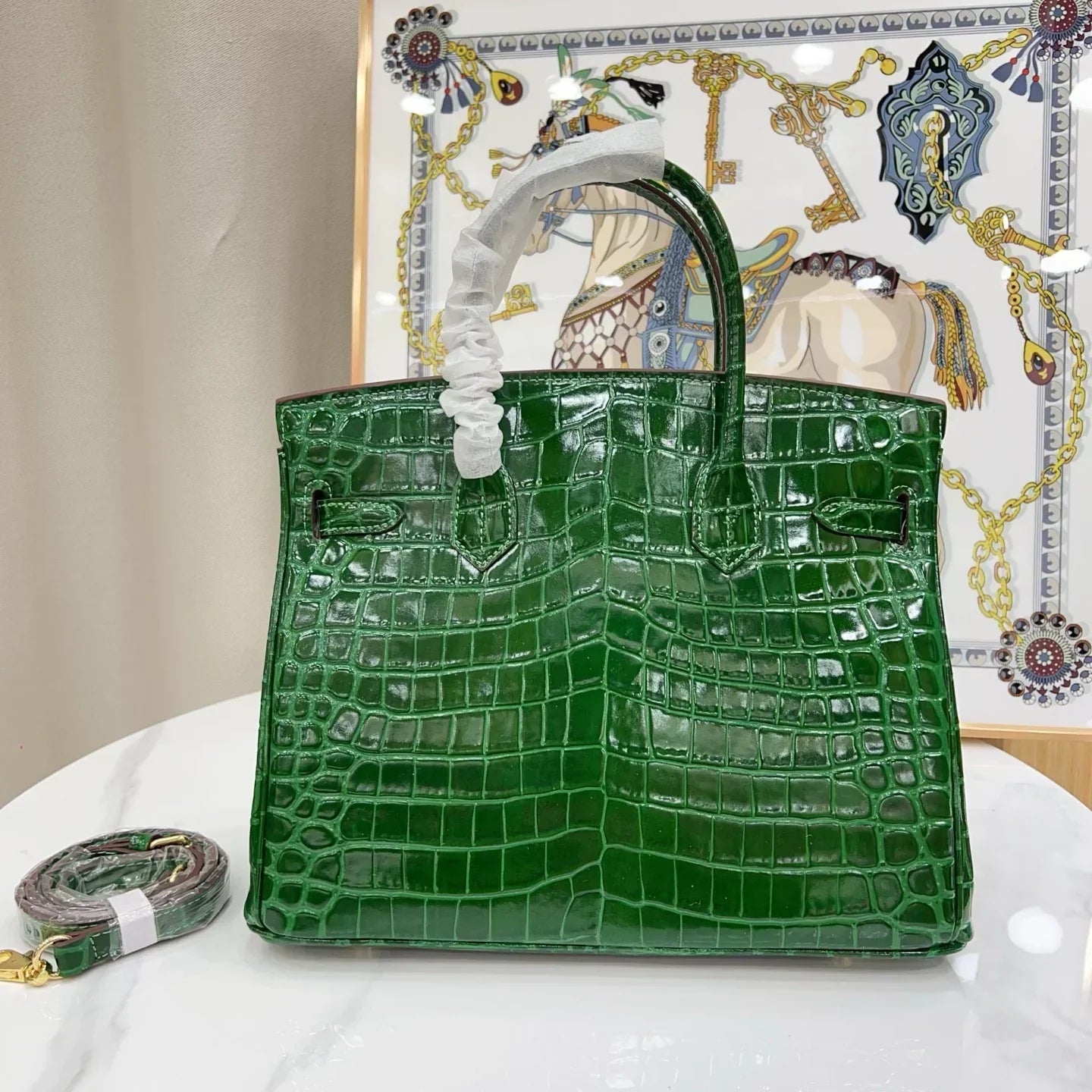 👜Birkin Emerald Shiny Niloticus Crocodile Gold Hardware