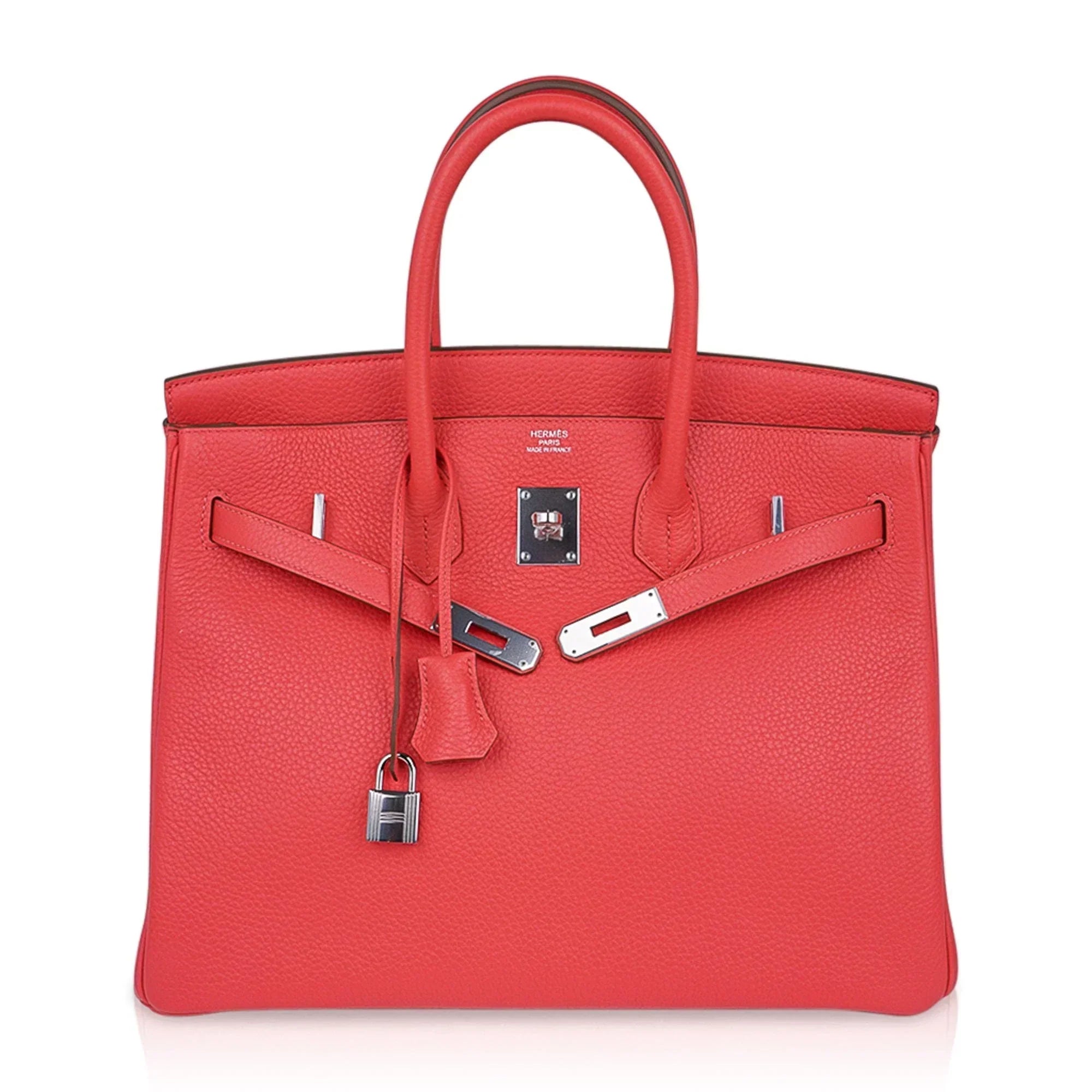 👜Birkin 35 Bag Rose Jaipur Clemence Leather with Palladium Hardware