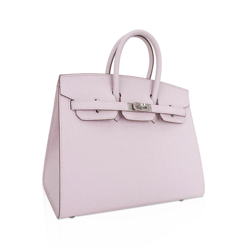 👜Birkin 25 Bag Sellier Mauve Pale Epsom Leather with Palladium Hardware