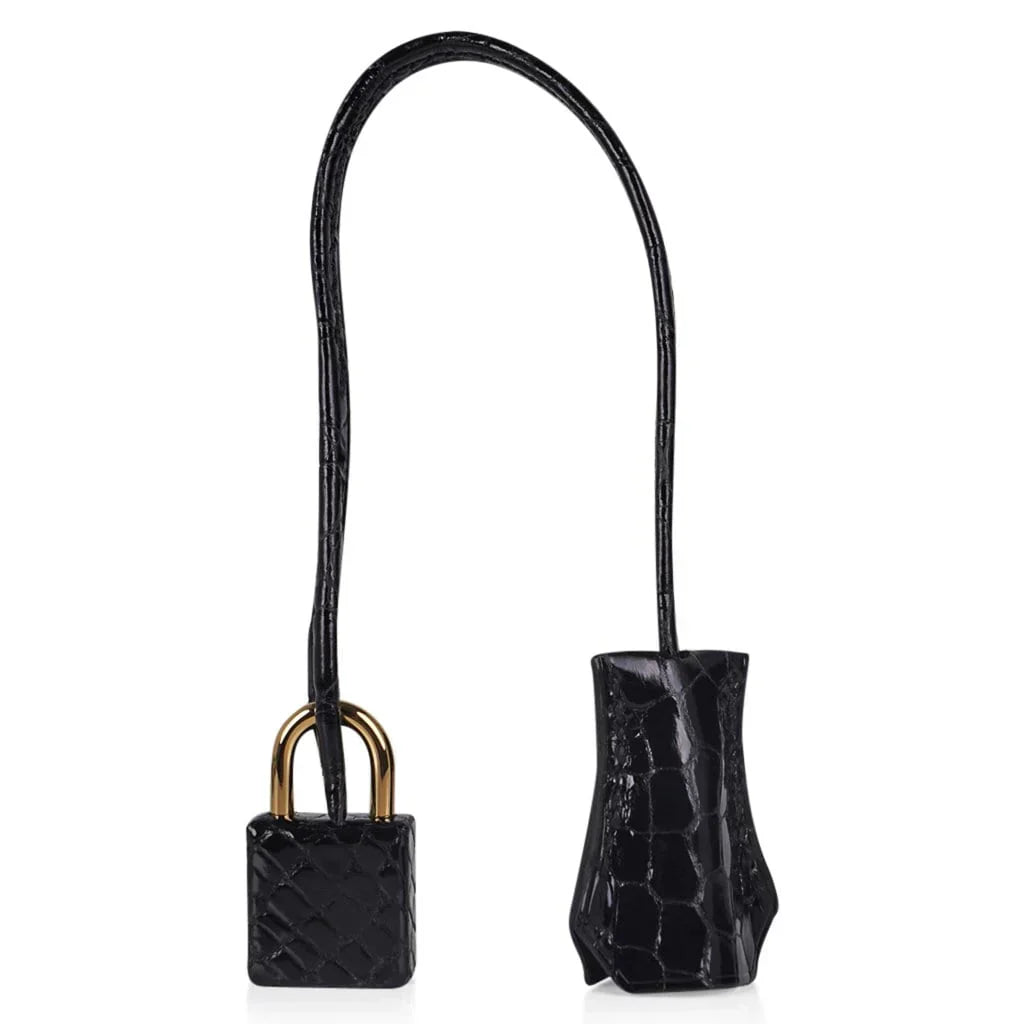 👜Birkin 30 Bag Black Porosus Crocodile with Gold Hardware