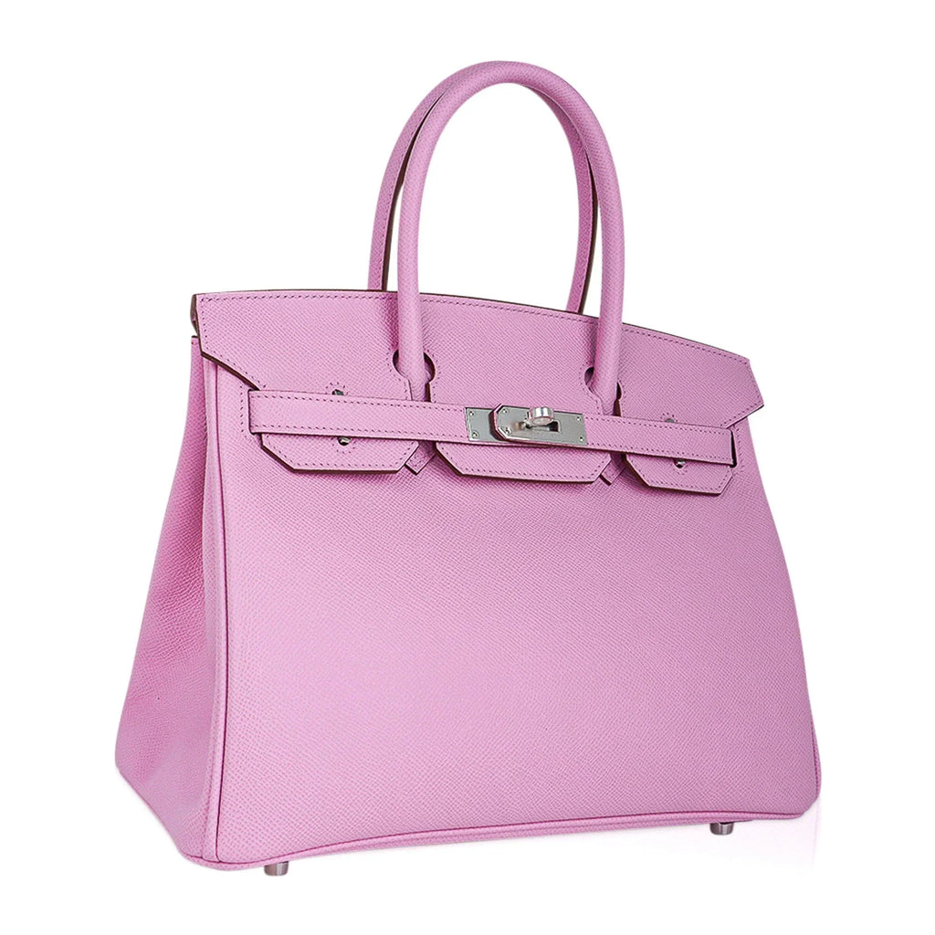 👜Birkin 30 Bag Mauve Sylvestre Epsom Leather with Palladium Hardware