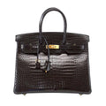👜Birkin 35 Black Porosus Crocodile with Gold Hardware