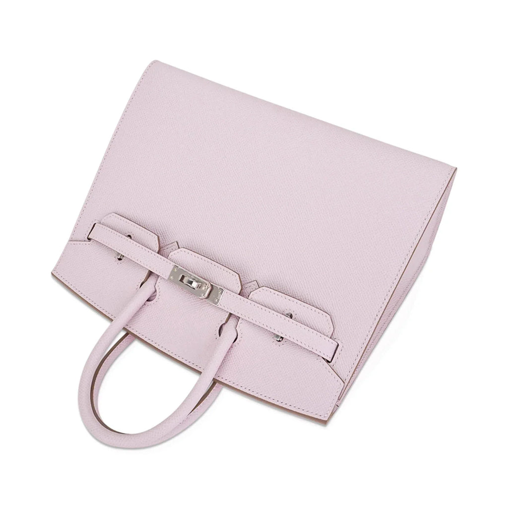 👜Birkin 25 Bag Sellier Mauve Pale Epsom Leather with Palladium Hardware