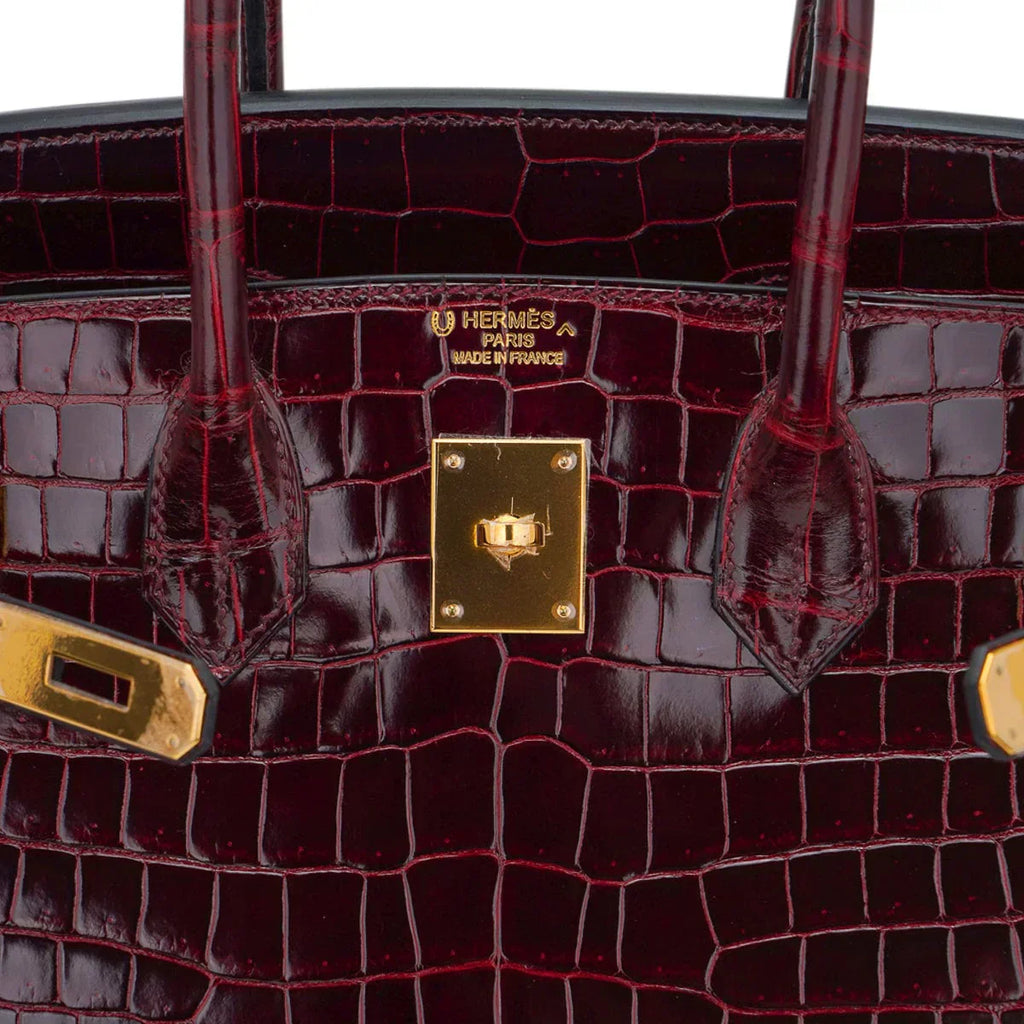 👜Special Order HSS Birkin 35 Bag Bordeaux Porosus Crocodile with Gold Hardware