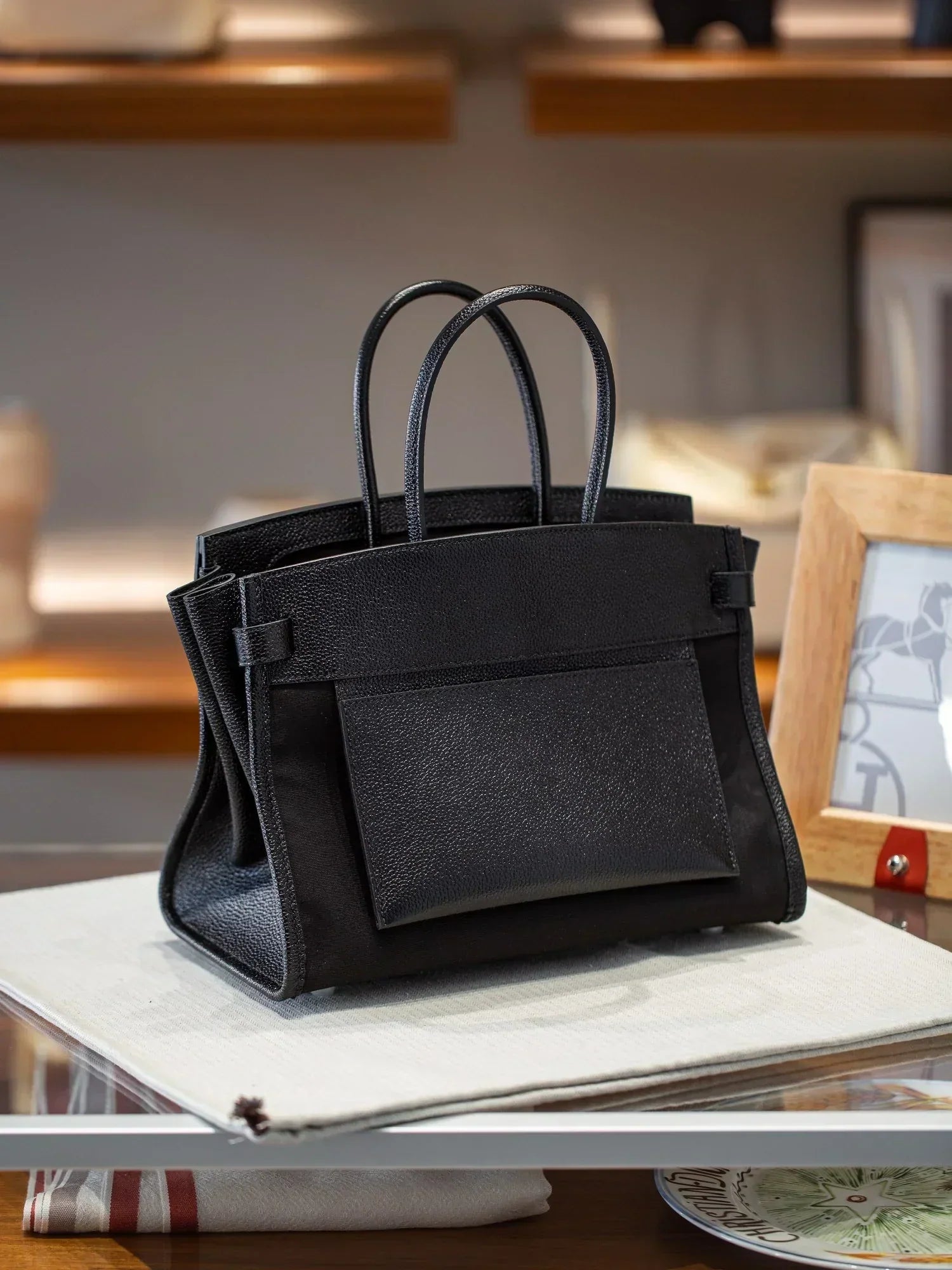 👜Birkin à l'envers, black canvas & all black colorway