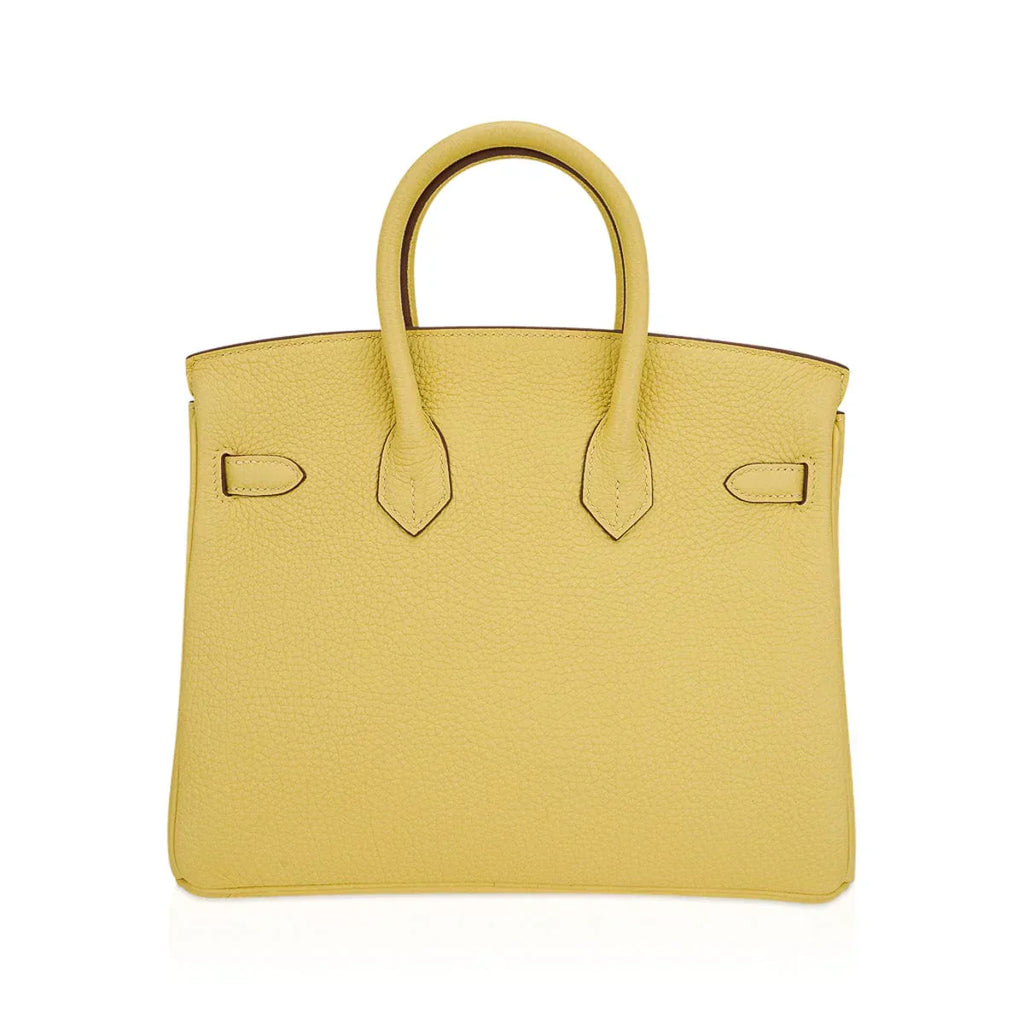 👜Birkin 25 Bag Jaune Poussin Togo Leather with Palladium Hardware